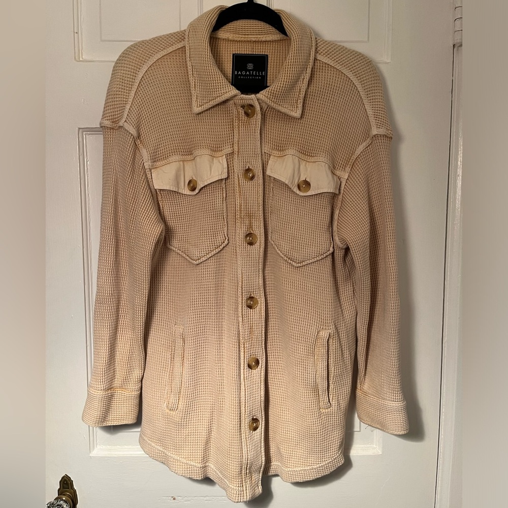 Bagatelle Beige Button Down Shirt